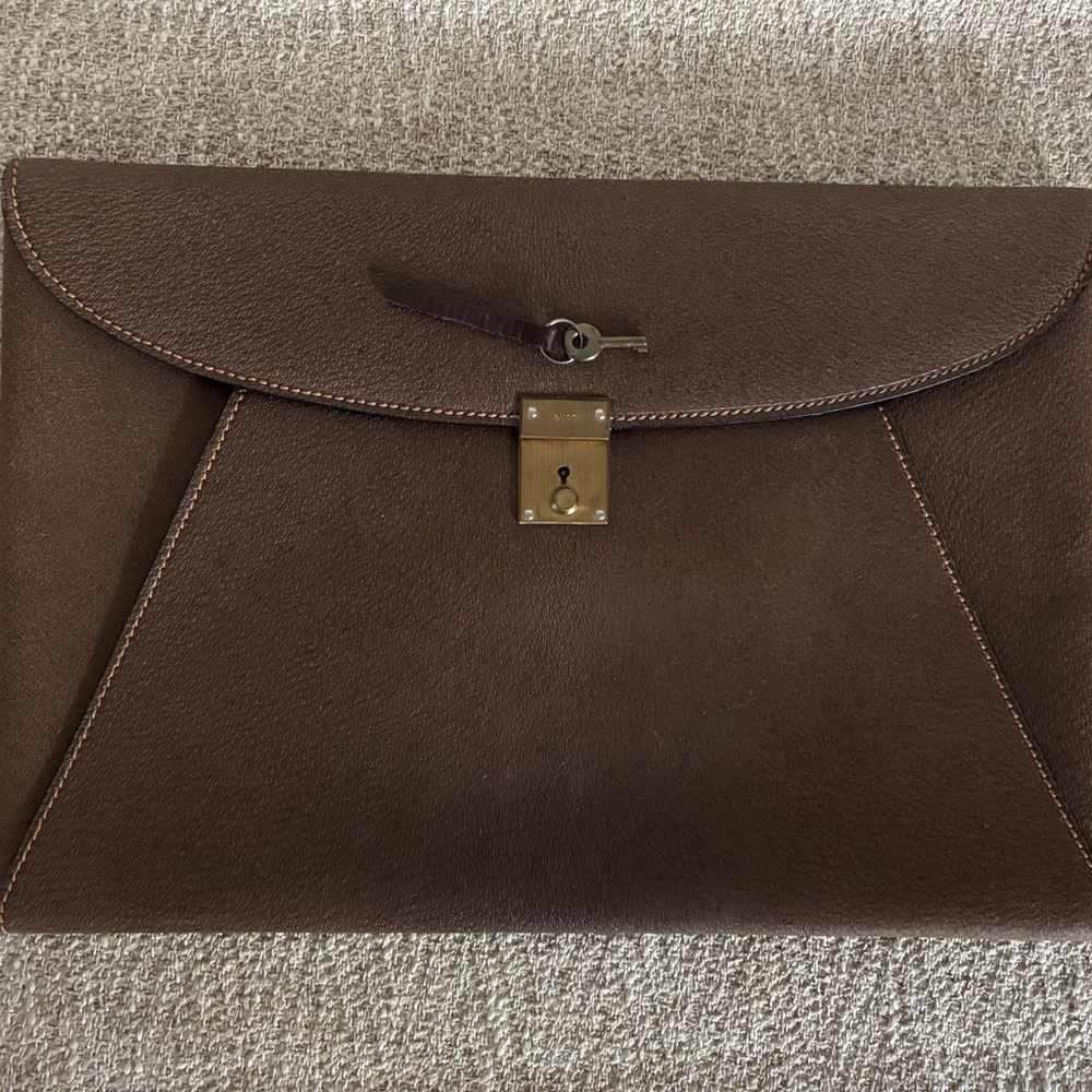 Gucci Dark Brown Leather Briefcase